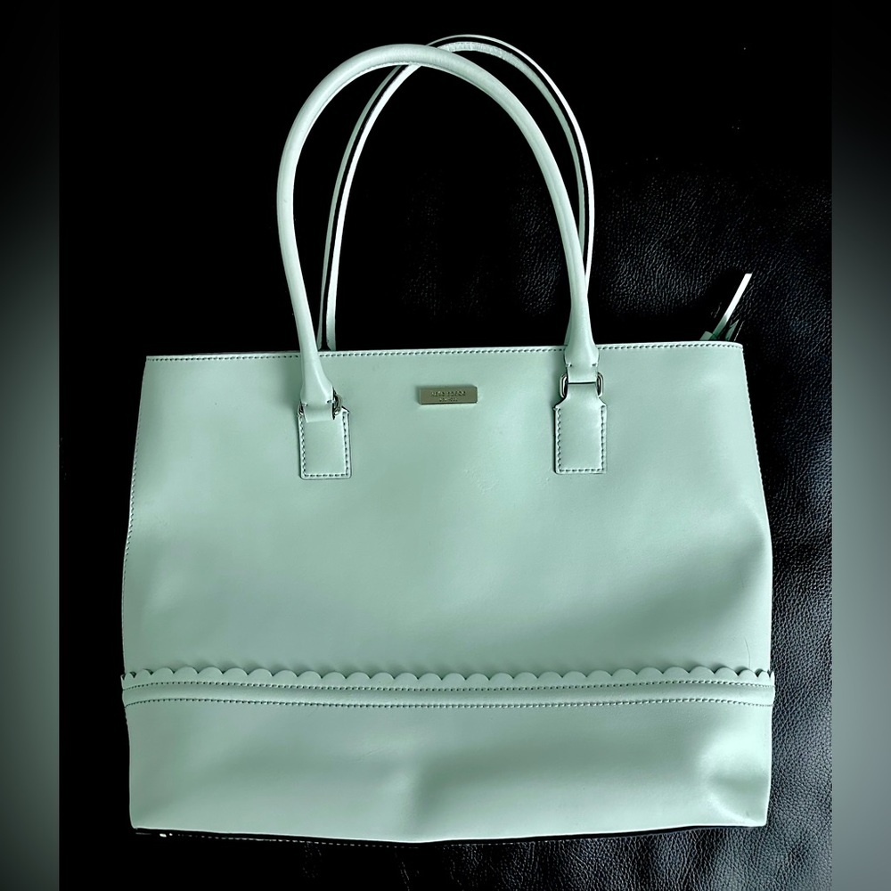 Kate Spade Light Mint Large Scalloped Detail Tote/Purse